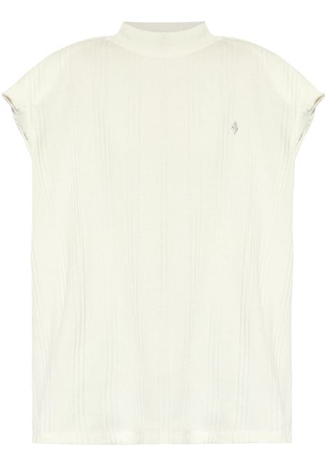 Top a coste con logo in bianco The Attico - donna